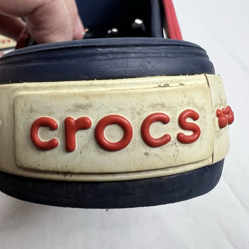 Crocs Kids J2 Blue Red Mickey Mouse Clogs Slip On Disney Shoes Youth Size 2 - Picture 5 of 8